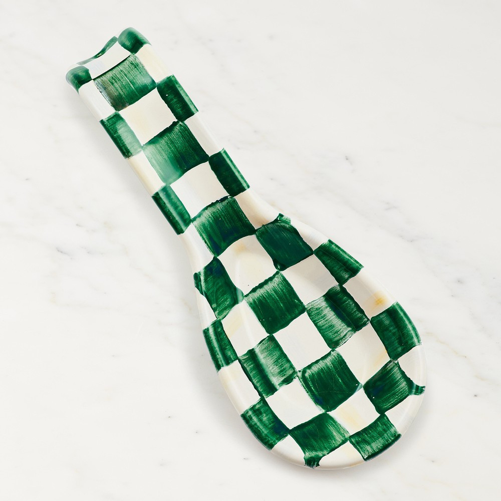 MacKenzie-Childs Emerald Check Spoon Rest | Williams-Sonoma