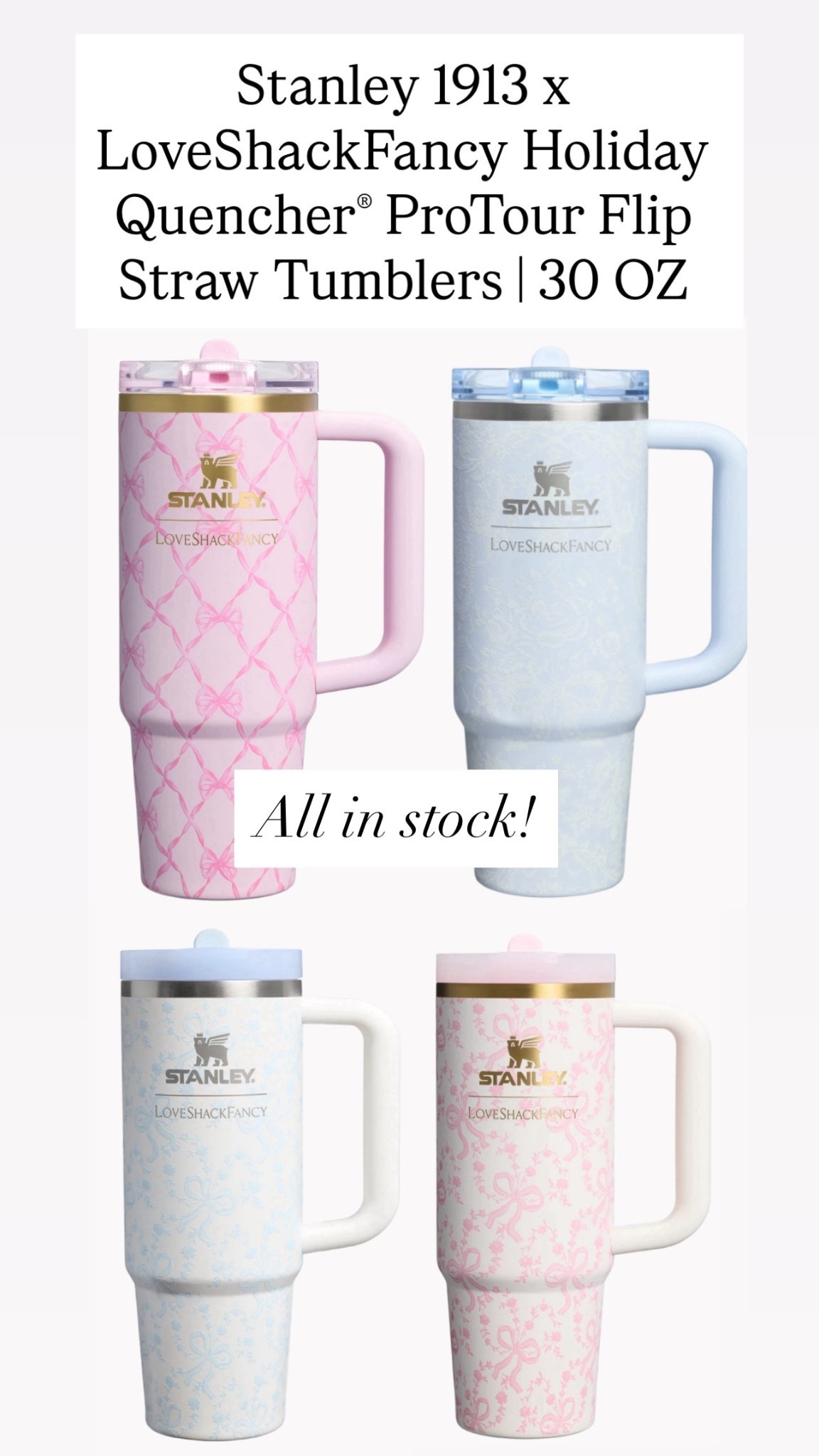 Stanley 1913 x LoveShackFancy Holiday Quencher® ProTour Flip Straw Tumbler | 30 OZ

#LTKGiftGuide #LTKHoliday