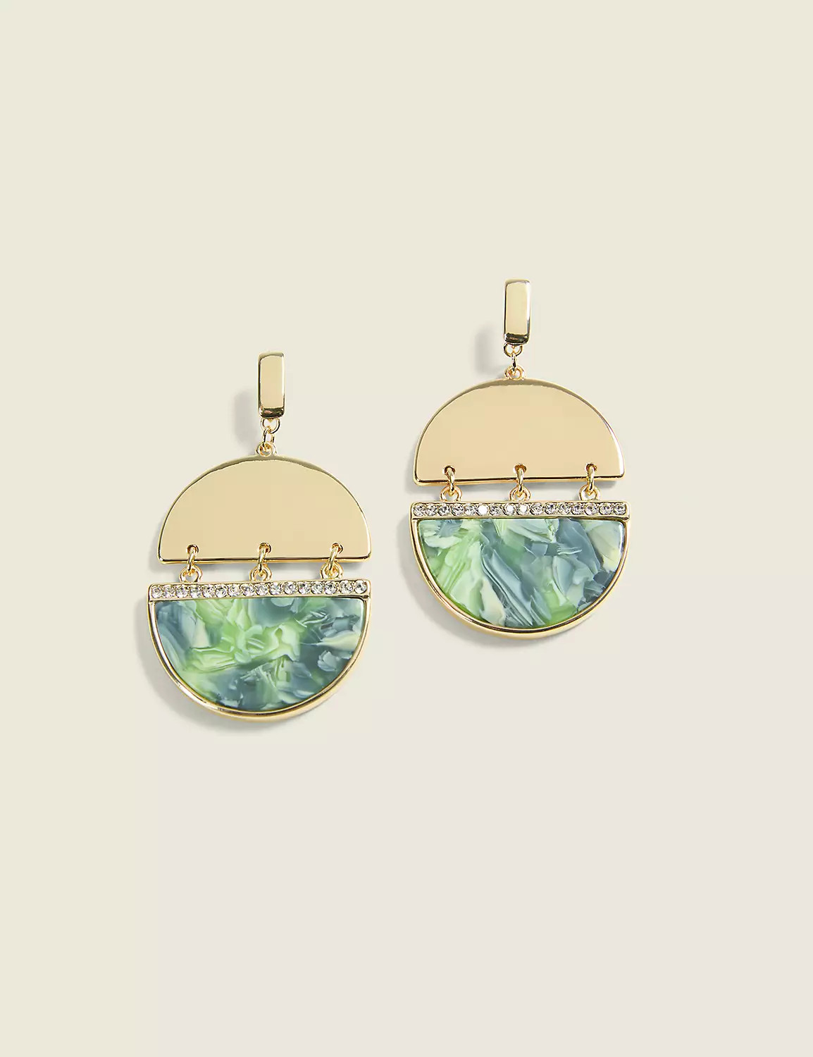 Green Marble Resin Drop Earrings | Lane Bryant (US)
