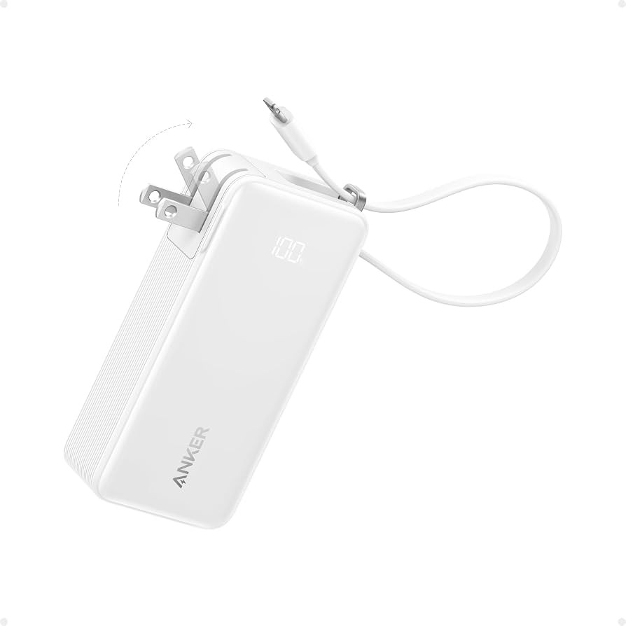 Anker Nano 3-in-1 Power Bank, Built-in Lightning Cable, USB-C Port, Foldable AC Plug for Fast Rec... | Amazon (US)