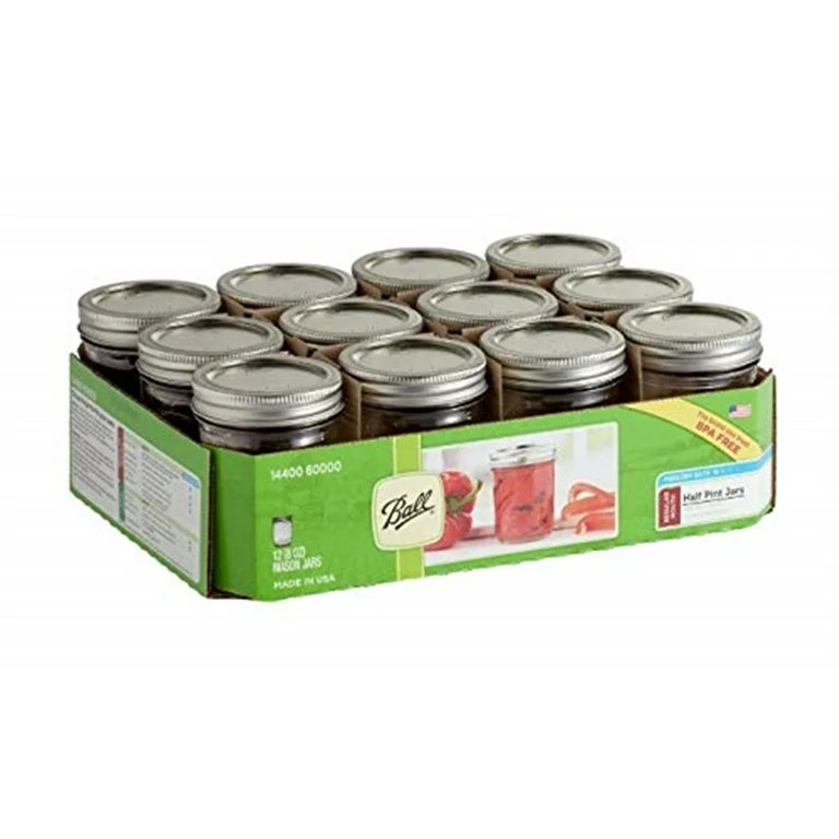 Ball Mason Jars With Lids & Bands, Regular Mouth, 8 oz, 12 Pack | Walmart (US)