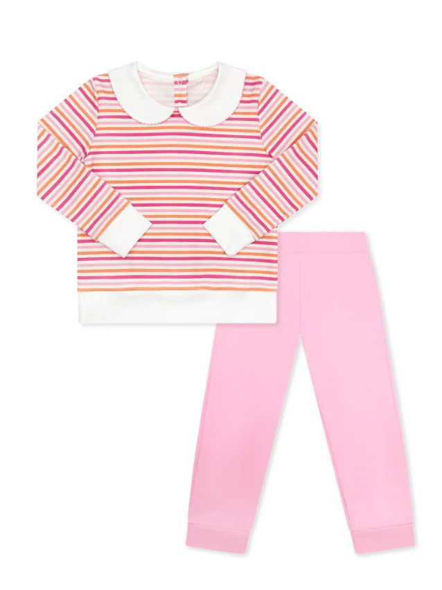 Janie Jogger Set - Falling For Stripes, Pink | Lullaby Set