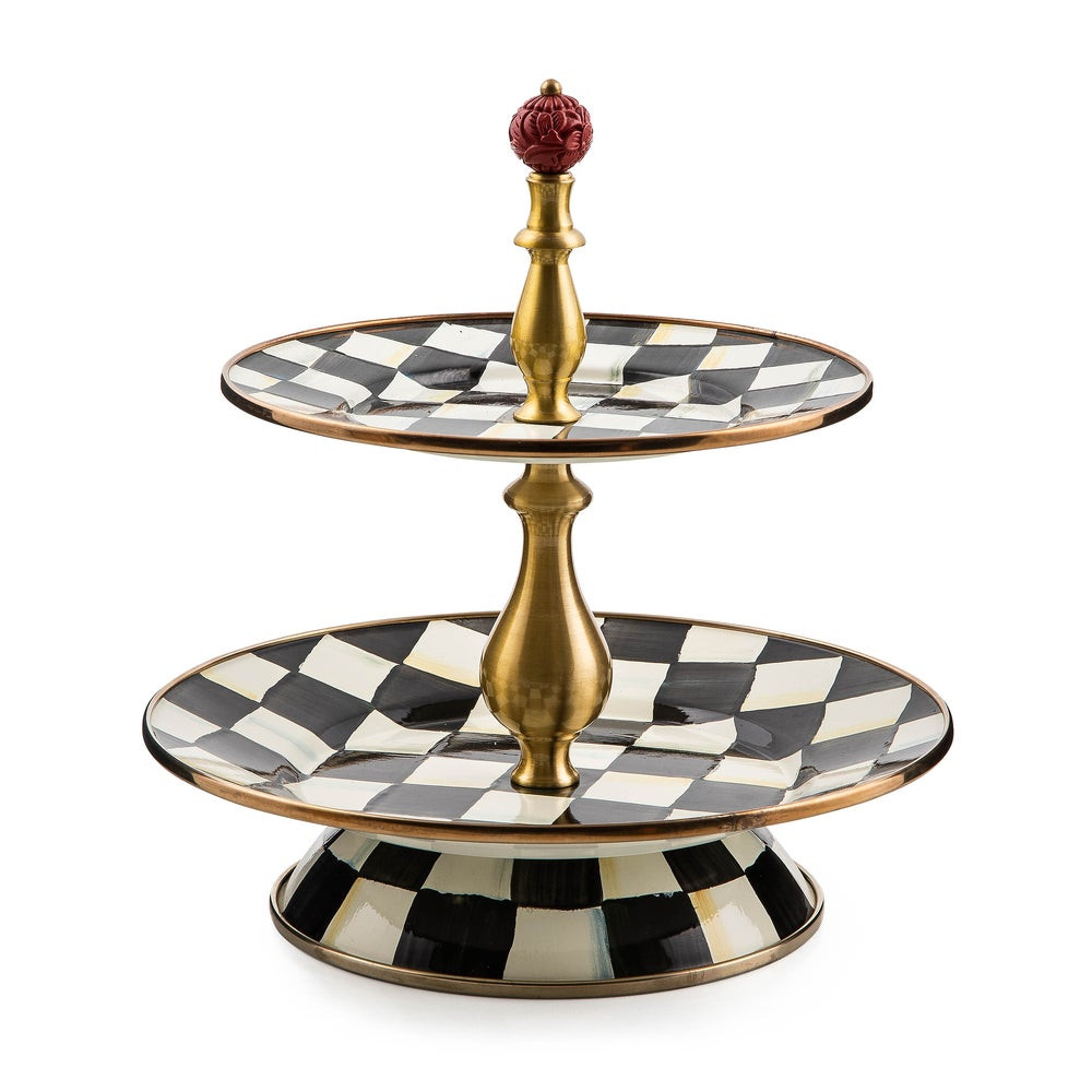Courtly Check Two Tier Sweet Stand | MacKenzie-Childs