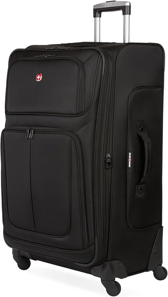 SWISSGEAR Sion Softside Expandable Spinner Luggage Durable Lightweight Travel Suitcase, Black, Ch... | Amazon (US)