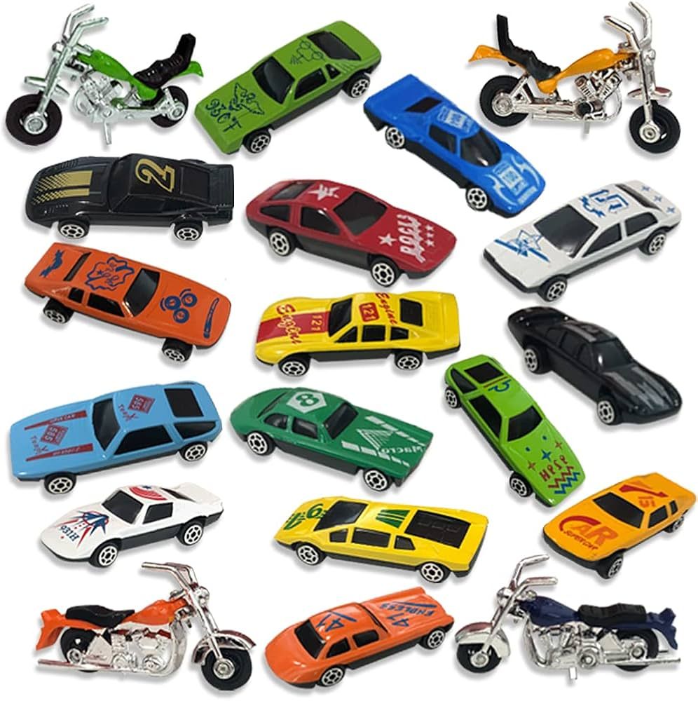 ArtCreativity Diecast Car and Motorcycle Toys, Set of 25, Cool Motorbike and Car Toys for Kids in... | Amazon (US)