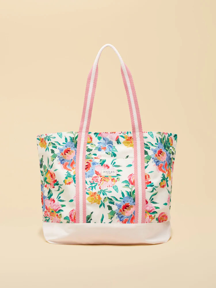 Joules Promenade Floral Canvas Beach Tote Bag | Next US
