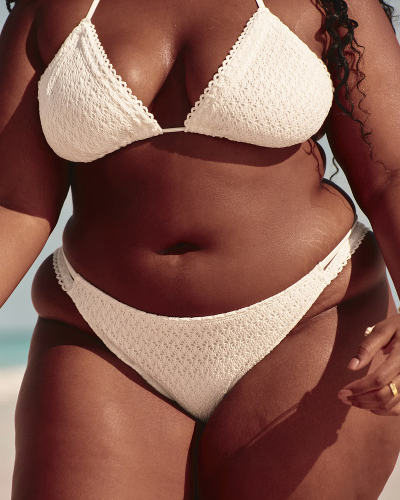 Crochet-Style Cheeky Bikini Bottom | Hollister (US)