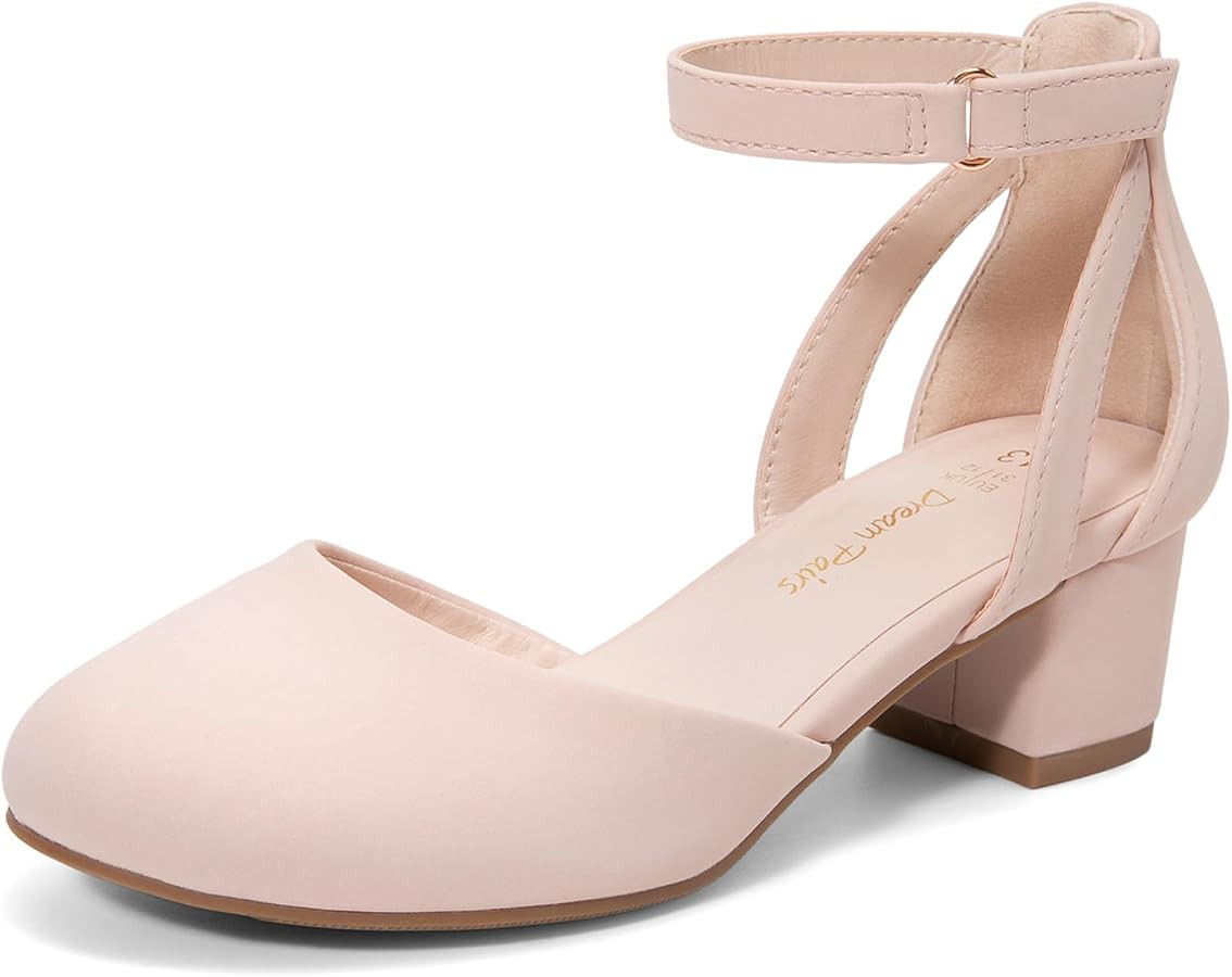 DREAM PAIRS Girls Dress Shoes Closed Toe High Heels Ankle Strap Toddler Little Big Kid Wedding Fl... | Amazon (US)