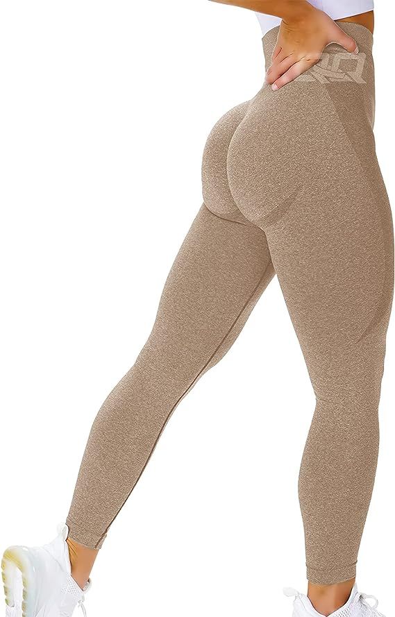 QOQ Women's Seamless Leggings High Waist Gym Running Vital Yoga Pants Butt Lift Workout Tights Tu... | Amazon (US)