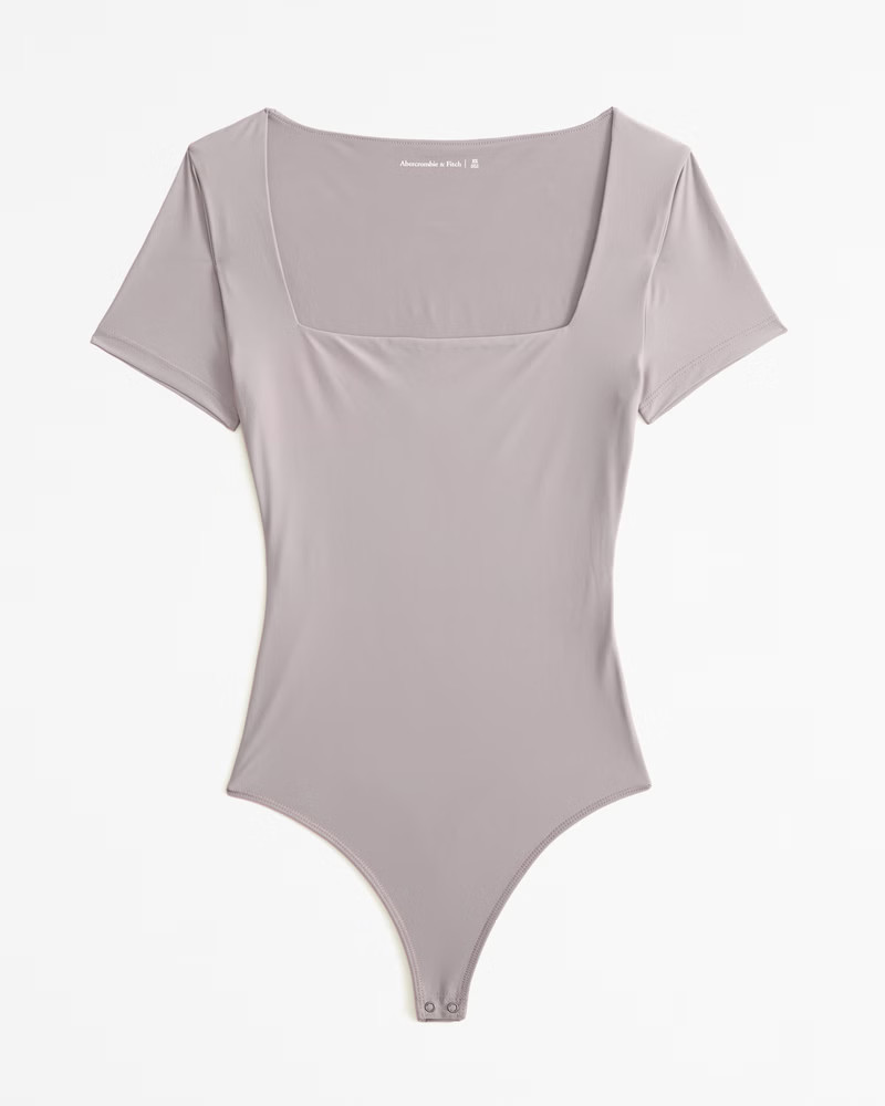 Soft Matte Seamless Short-Sleeve Squareneck Bodysuit | Abercrombie & Fitch (US)