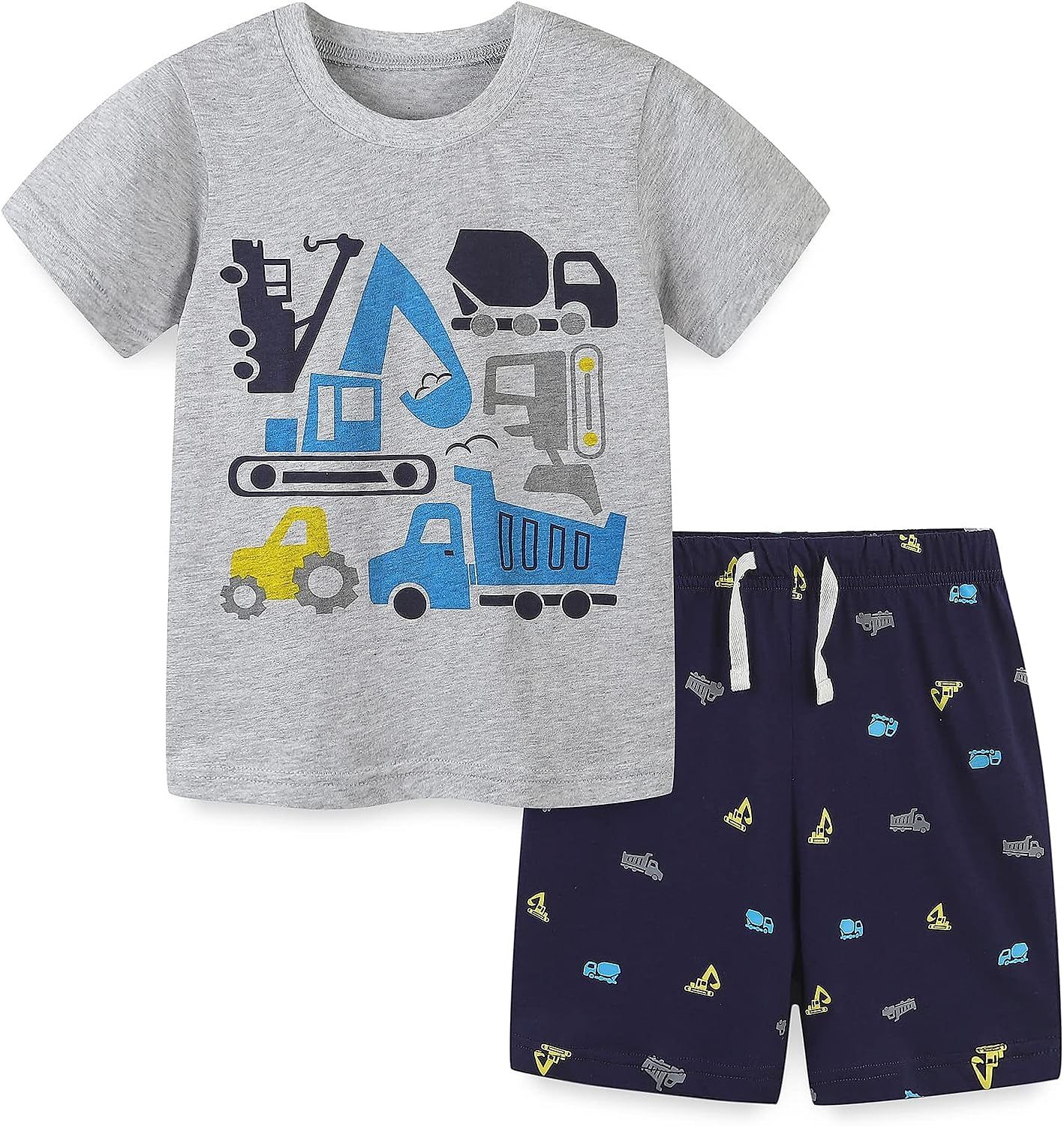 Funnymore Toddler Boy Cotton Summer Short Sleeve T-Shirt and Short Set | Amazon (US)