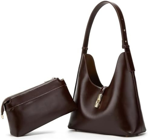 Vintage PU Leather Handbags for Women Tote Bag 2pcs Hobo Shoulder Cluth Purse | Amazon (US)