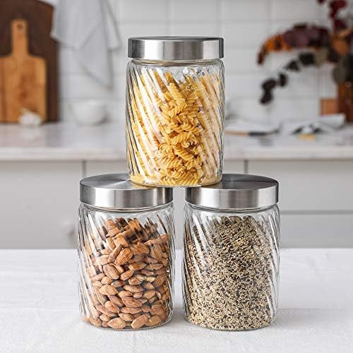Gala Houseware Glass Storage Containers with Lids, Set of 3 Canister Set Glass Jars For Food Storage | Amazon (CA)