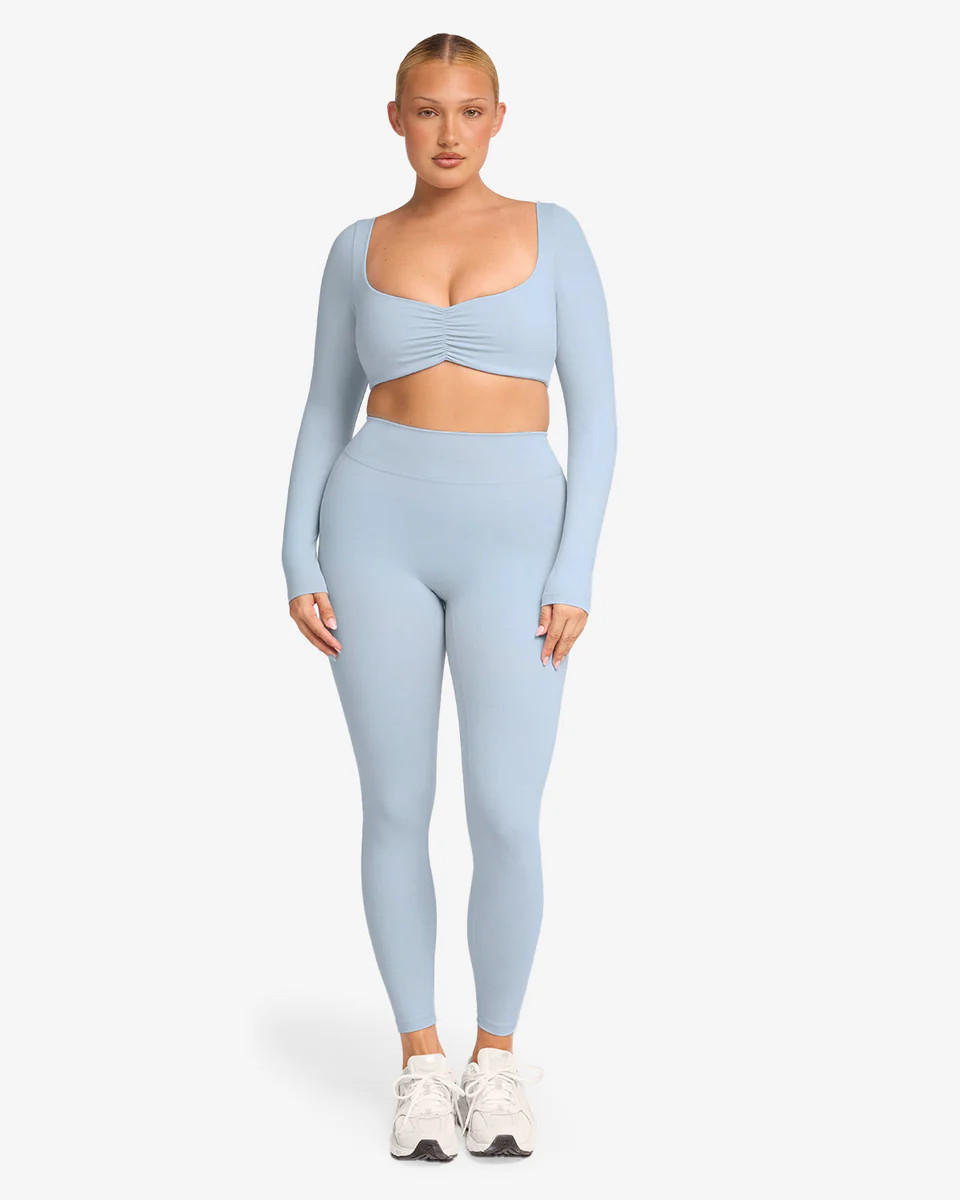 Form Invisible Scrunch Leggings | Dusty Blue | Crop Shop Boutique US