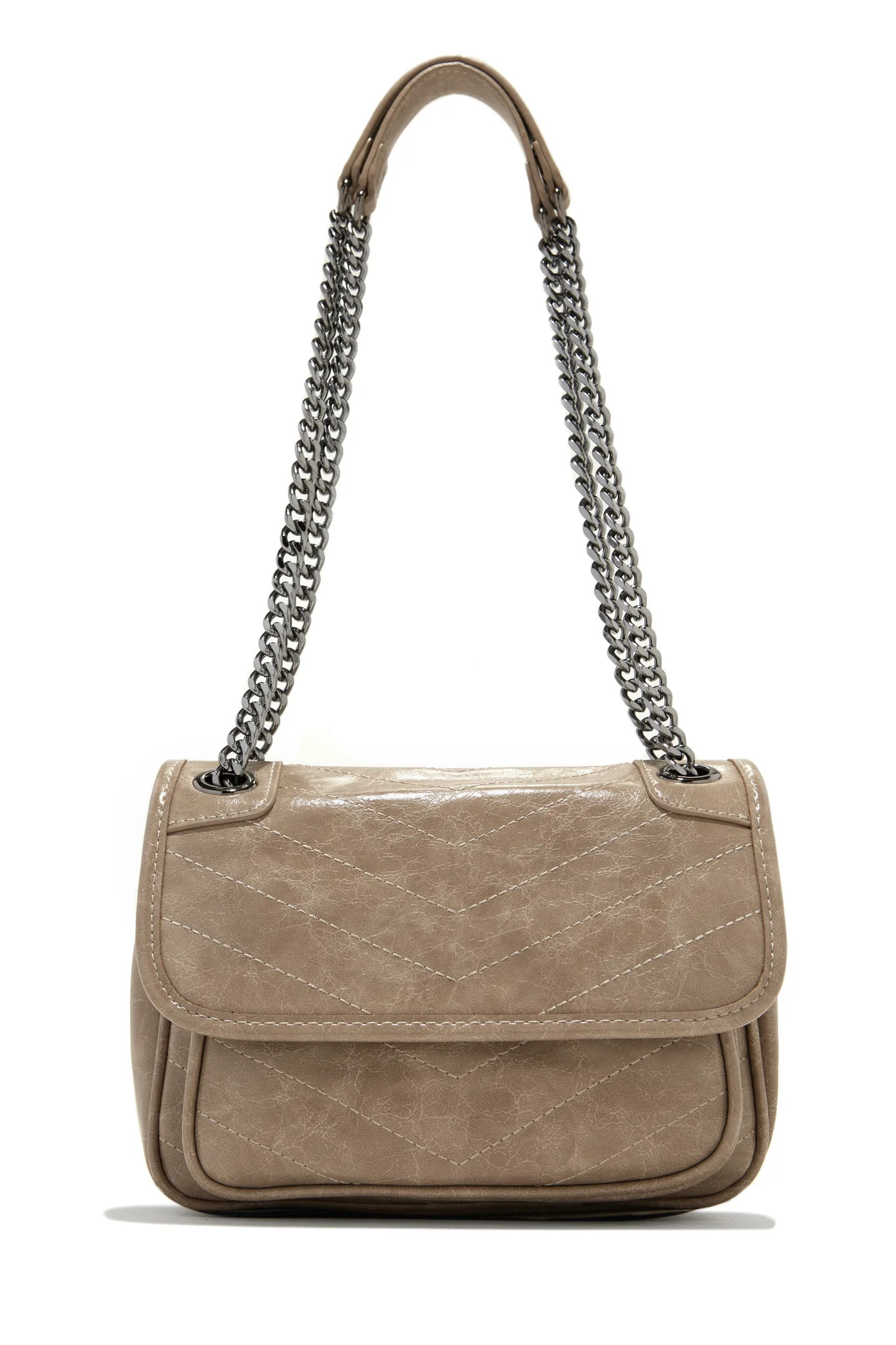 Miss Lola | Alicia Natural Quilted Flap Bag | MISS LOLA