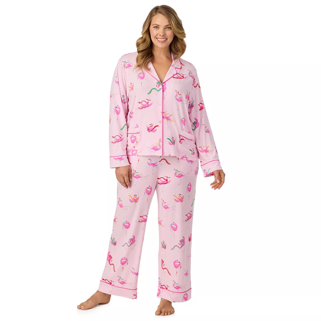 Plus Size Beauty Sleep Social Long Sleeve Pajama Top & Pajama Bottoms Set | Kohl's