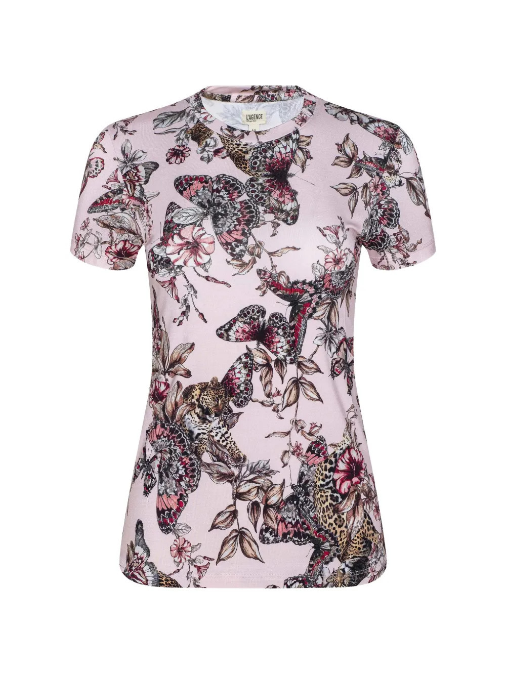 L'Agence Ressi butterfly-print T-shirt - Pink | Farfetch Global