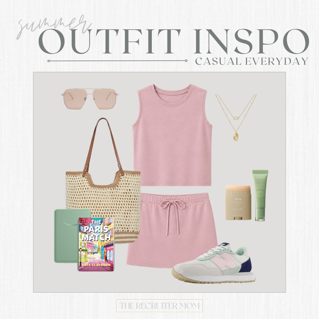 Soft pink casual set with retro sneakers and comfy accessories for travel days or errands 🎀 

 #LTKcasual #LTKstyle

#LTKSeasonal #LTKActive #LTKMidsize