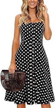 Berydress Women's Casual Beach Summer Dresses 2025 Solid Cotton Flattering A-Line Spaghetti Strap... | Amazon (US)