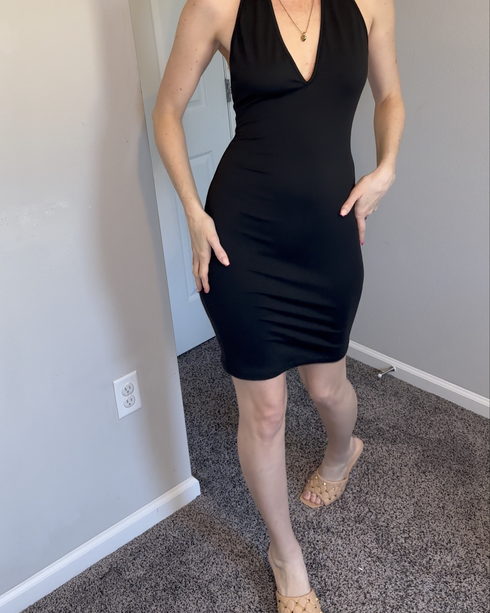 GNO lets get dressed up 
🖤 i love the fun sparkly detail in the open back
🖤 this dress is body con fit and full of stretch
🖤fits true to size, wearing size small and I am 5’10”
🖤 Amazon fashion find under $50

#LTKTall #LTKFestival