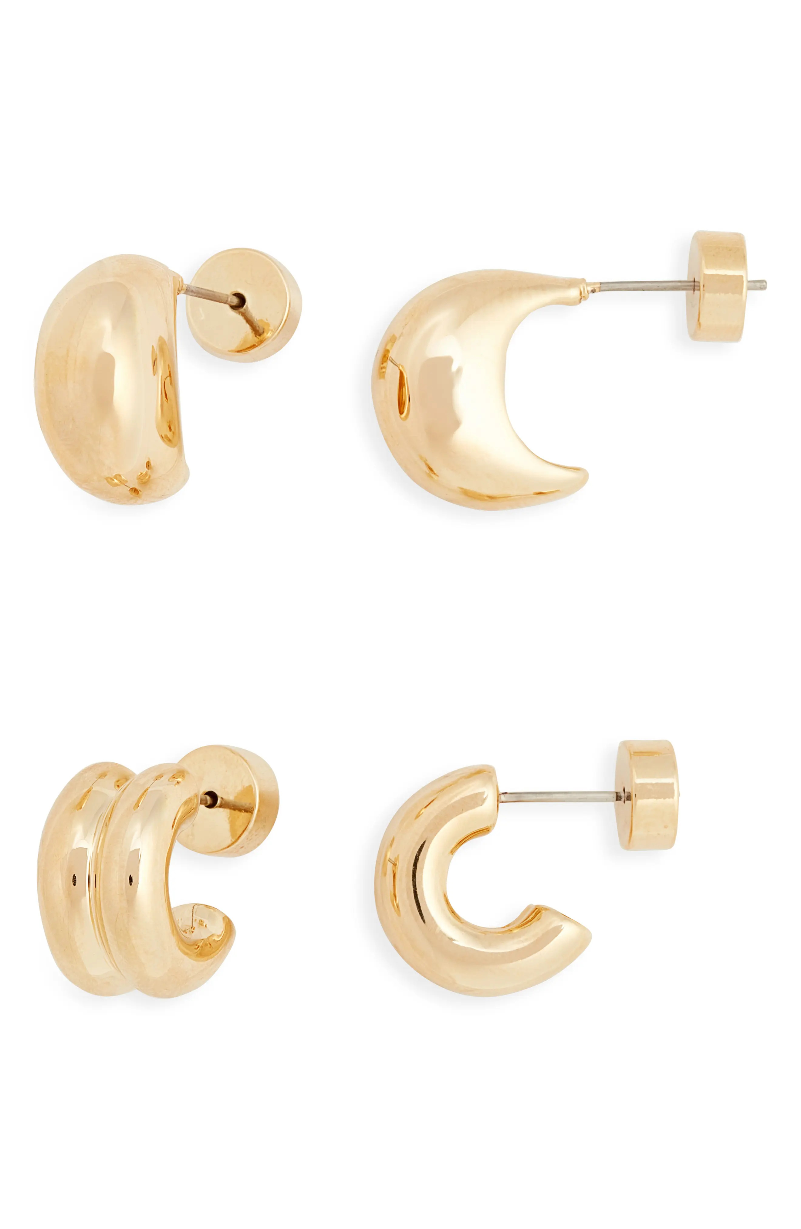 Demi Fine Set of 2 Wide Hoop Earrings (Women) | Nordstrom | Nordstrom