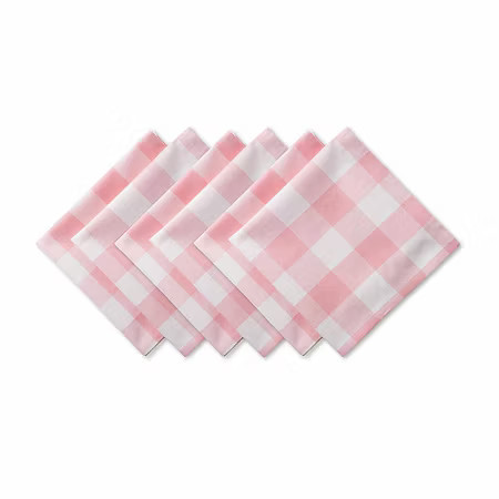 Design Imports Buffalo Check 6-pc. Napkins, One Size, Pink | JCPenney