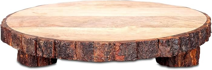 GoCraft Mango Wood Pedestal Stand \u2013 Rustic Decorative Riser for Kitchen, Home D\u00e9cor, Pl... | Amazon (US)