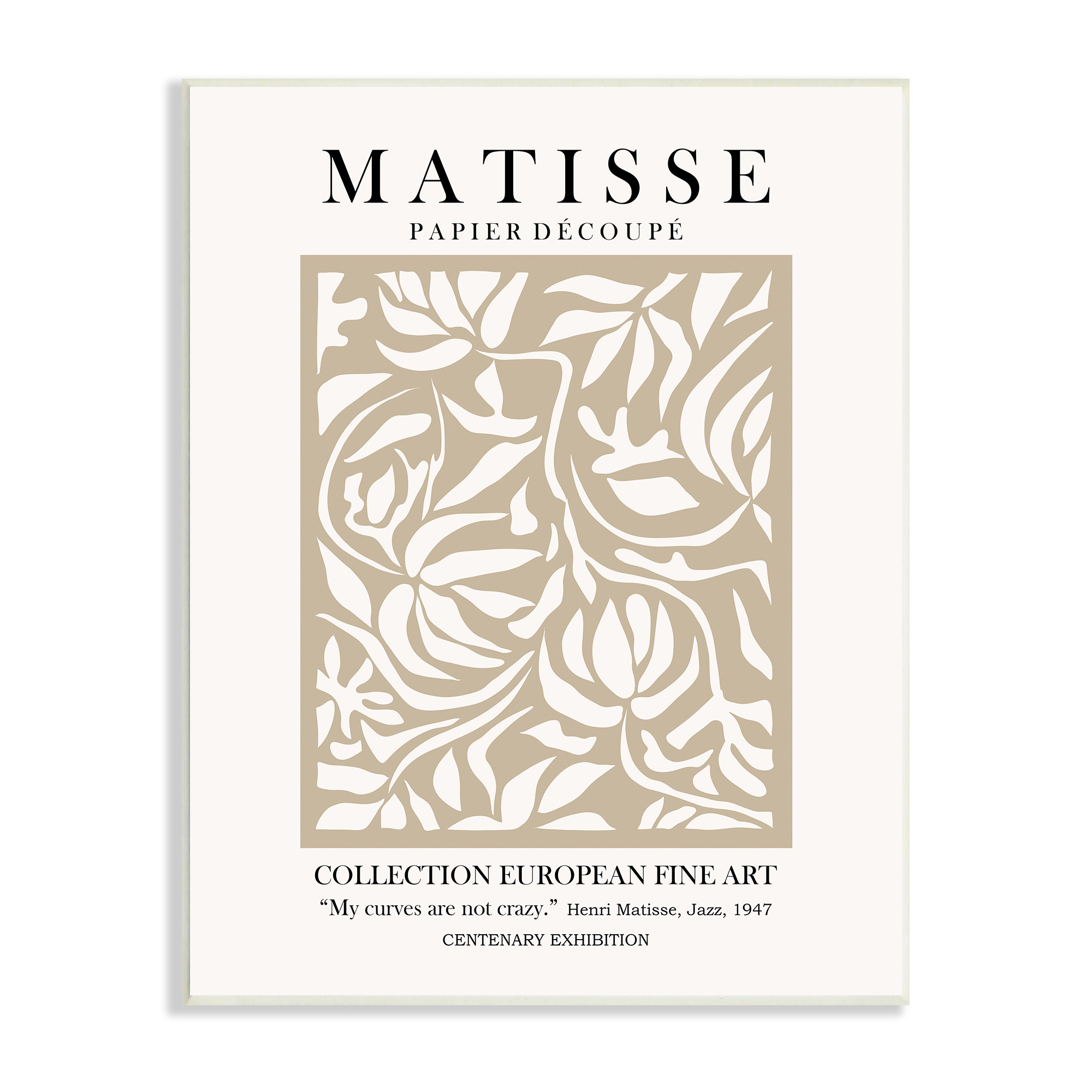 Stupell Industries Neutral Floral Foliage Pattern Historical Exhibition Text Wood Wall Art, 10 x ... | Walmart (US)