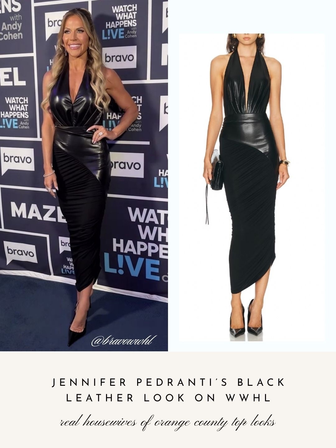 Jennifer Pedranti’s Black Leather Look on WWHL 📸 = @bravowwhl