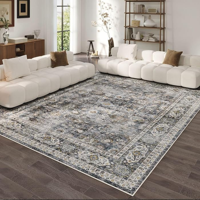 Rugcomf Living Room Rug 6x9 Rug Machine Washable Boho Soft Area Rug Non Slip Vintage Low Pile Lar... | Amazon (US)