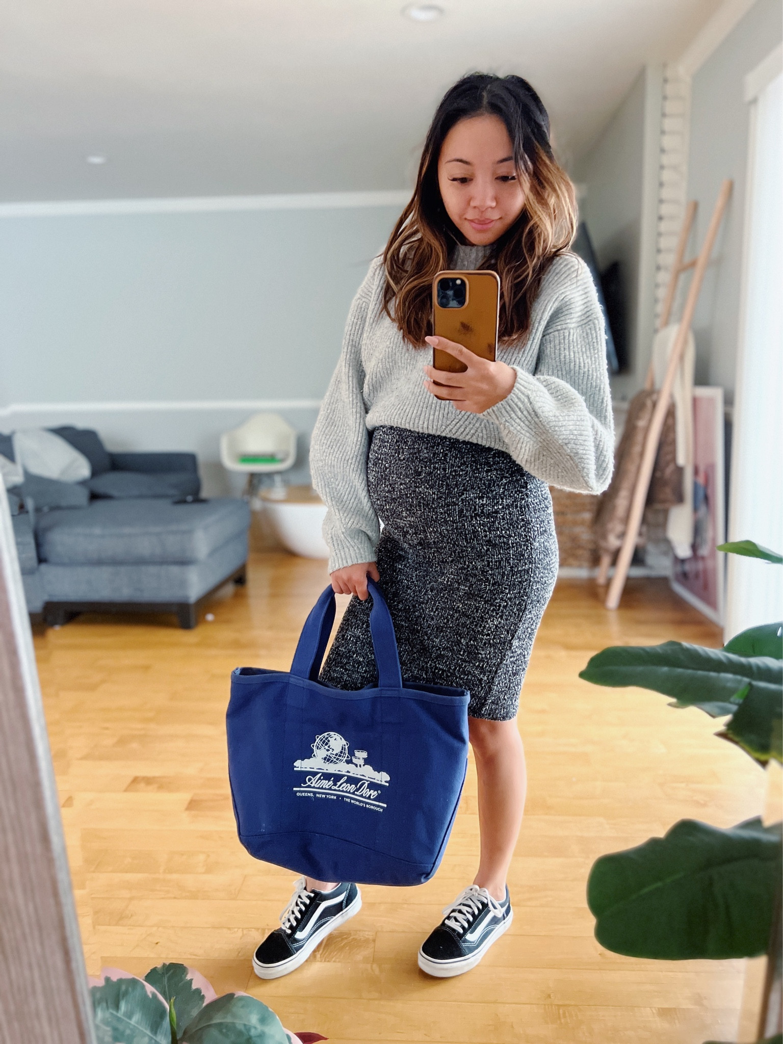 Knitted dress, belly bump, knit sweater, knit sweater, neutral outfit, fall outfit idea, vans oldskool, tote bag outfit 

#LTKbump #LTKhome #LTKstyletip