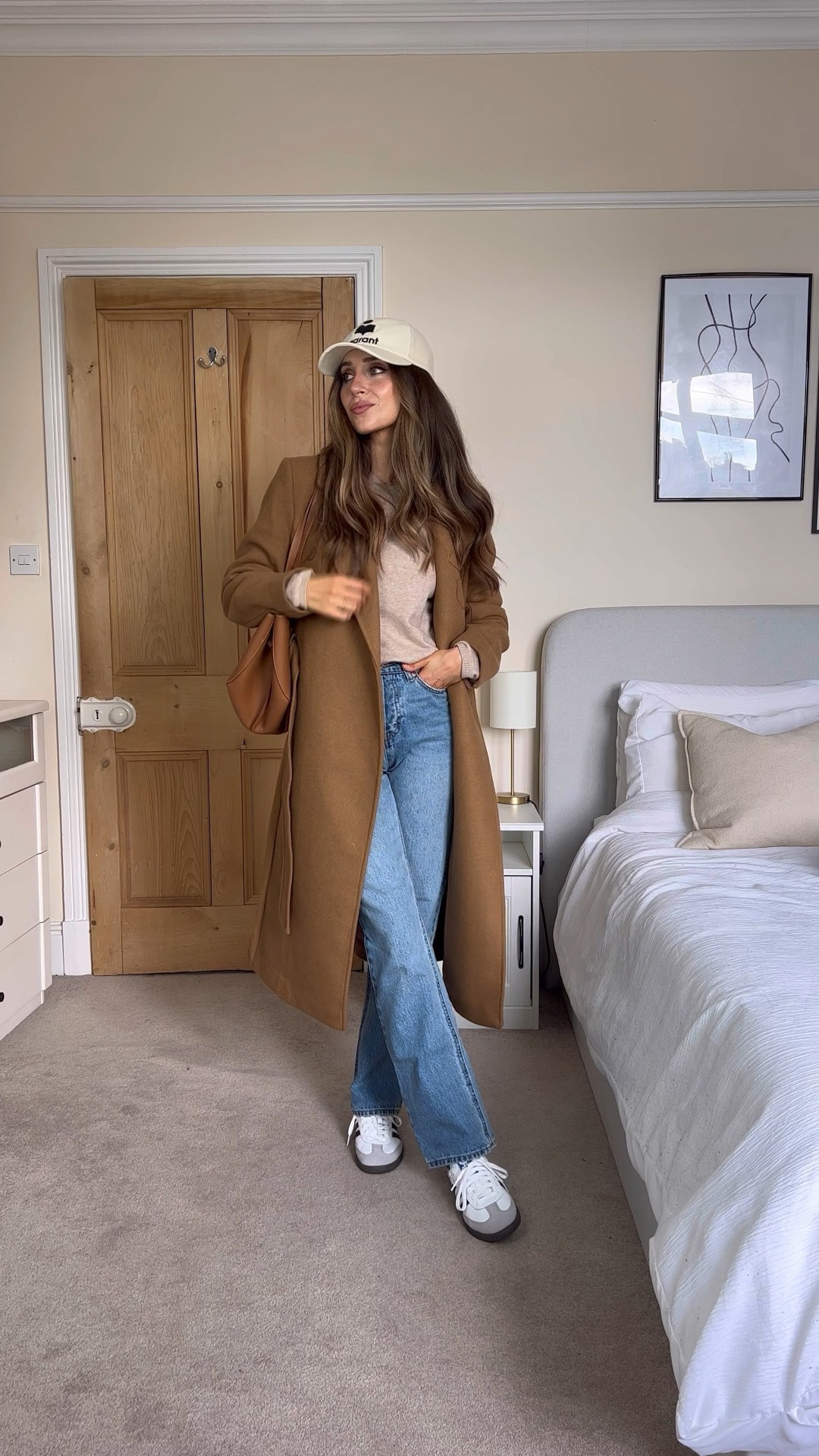 Autumnal day outfit 🍂 Camel coat, straight leg jeans, samba trainers, isabel marant hat 🍂

#LTKSeasonal #LTKeurope