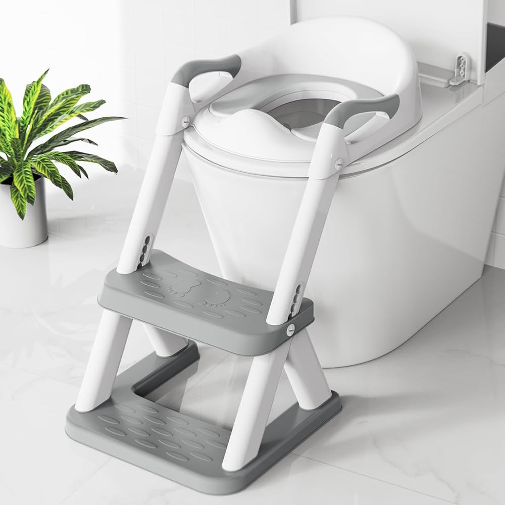 Potty seat for Toilet with Step Stool Ladder, SKYROKU New Triangular Stabilized Base Two in one T... | Amazon (US)