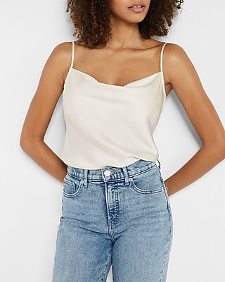 Satin Cowl Neck Cami | Express