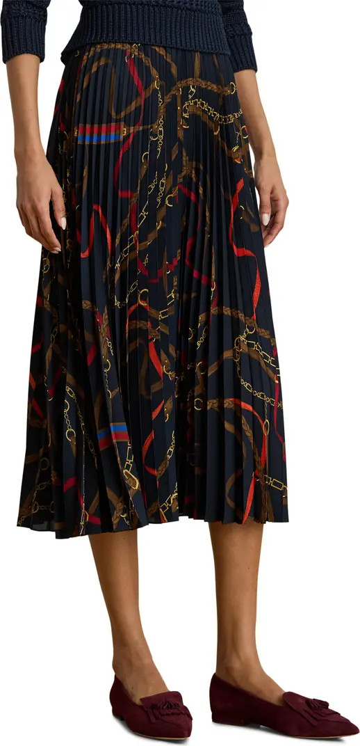 Belting Print Pleated Georgette Skirt | Nordstrom