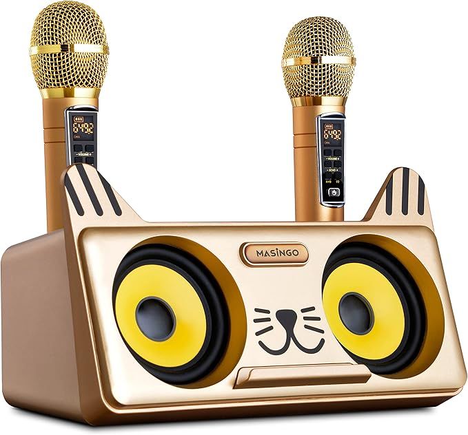 Amazon.com: MASINGO 2023 Portable Karaoke Machine for Kids with 2 UHF Wireless Microphones, Bluet... | Amazon (US)