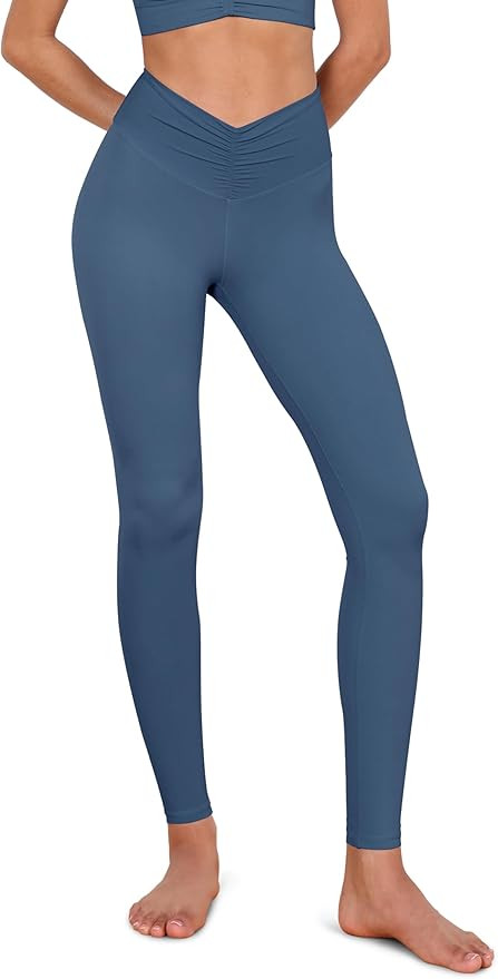 ODODOS Cloud Feeling Ruched Yoga Leggings for Women 25" / 28" High Waist Crossover Yoga Pants | Amazon (US)