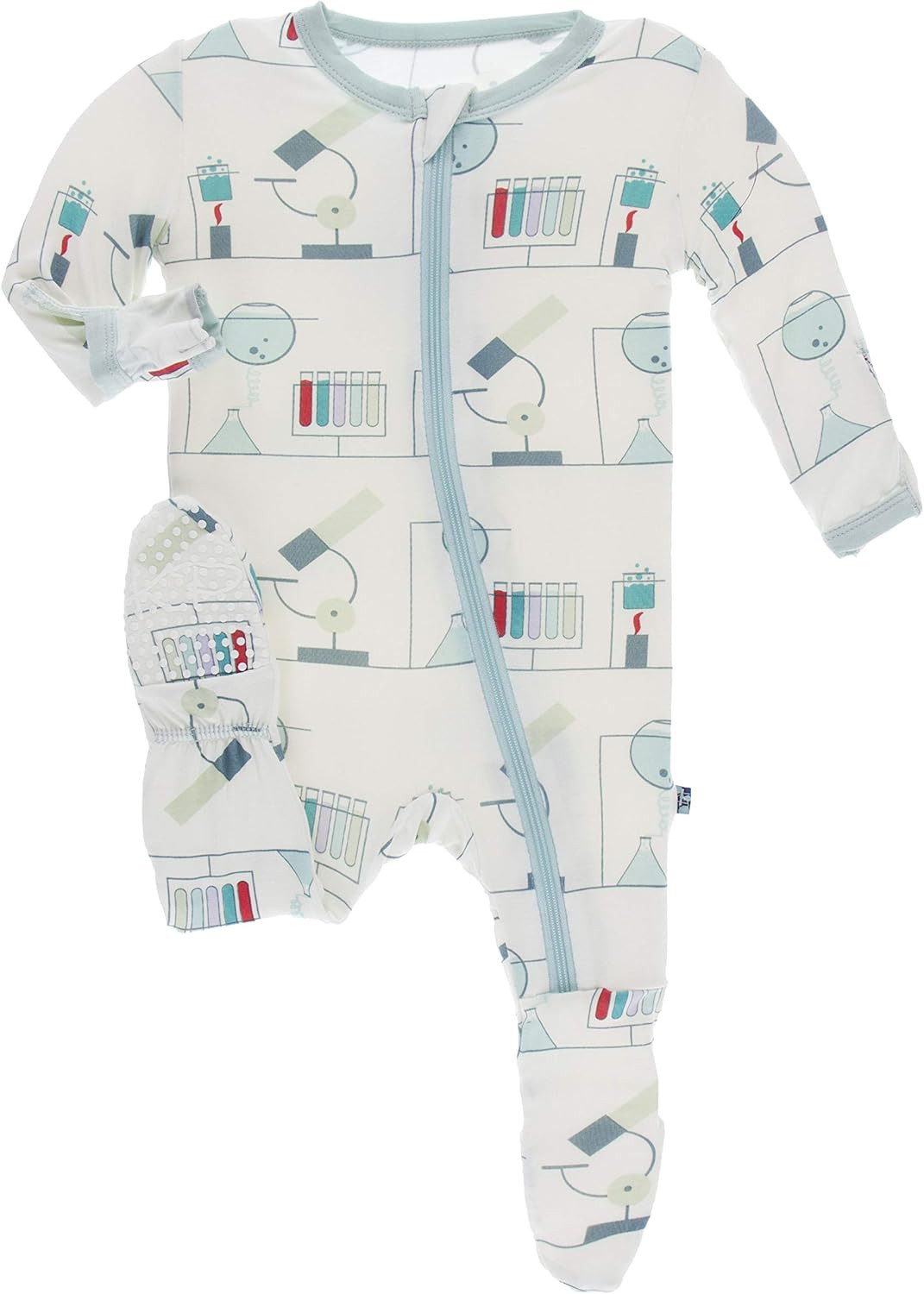 KicKee Pants Print Footie with Zipper (9-12 Months, Natural Chemistry Lab) | Amazon (US)