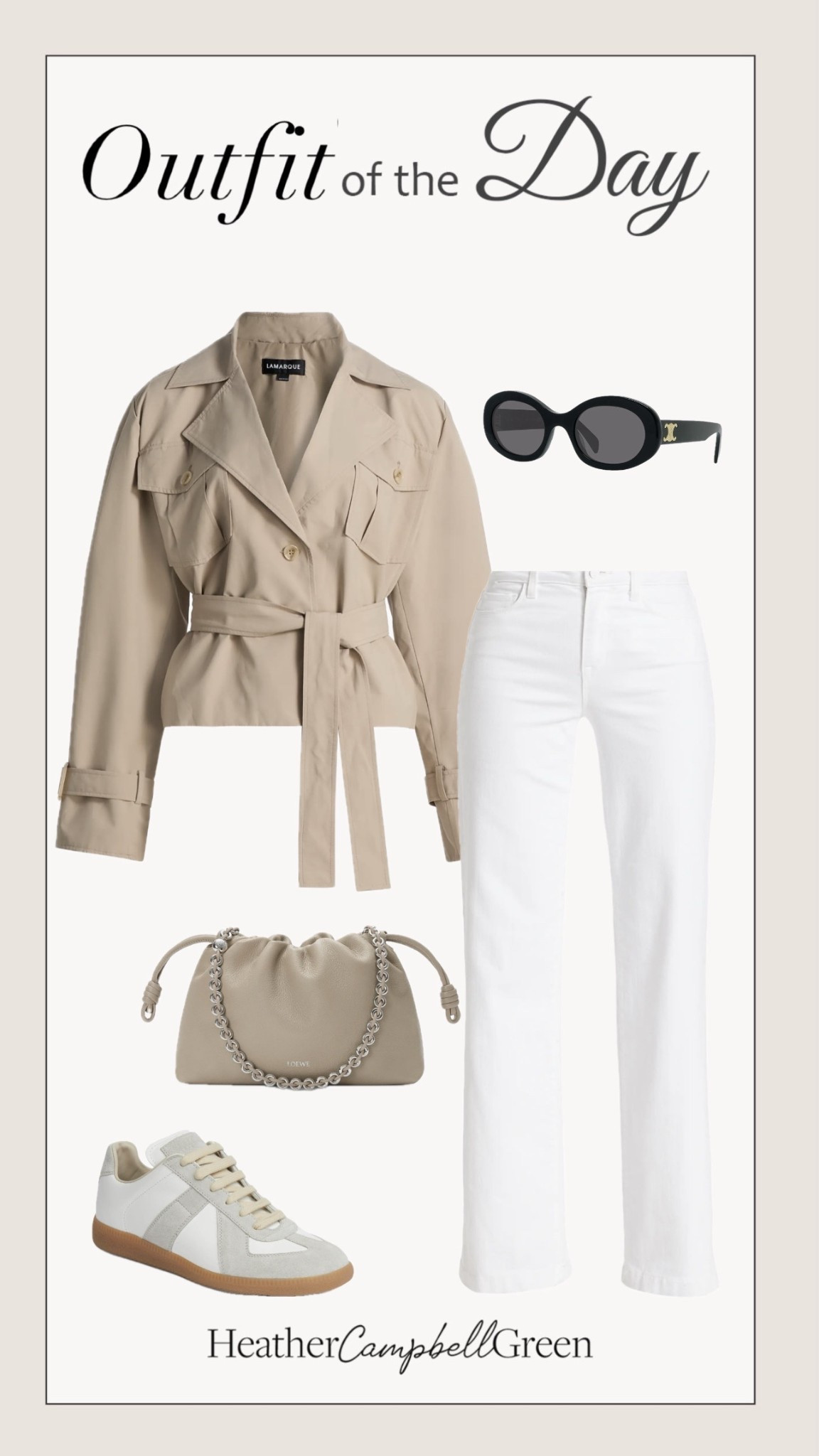 This cropped belted trench from @Saks Fifth Avenue  is the piece.

Lightweight, tailored, and perfectly cut to define the waist without feeling heavy—it’s the ideal spring to summer layer. It gives you structure while still feeling effortless, and the shorter length keeps it fresh and modern (especially with denim or easy basics).

It’s that one jacket you throw on and the whole outfit instantly looks elevated.

Styled here with clean neutrals and timeless accessories for that quiet luxury, off-duty feel. #Saks #SaksPartner