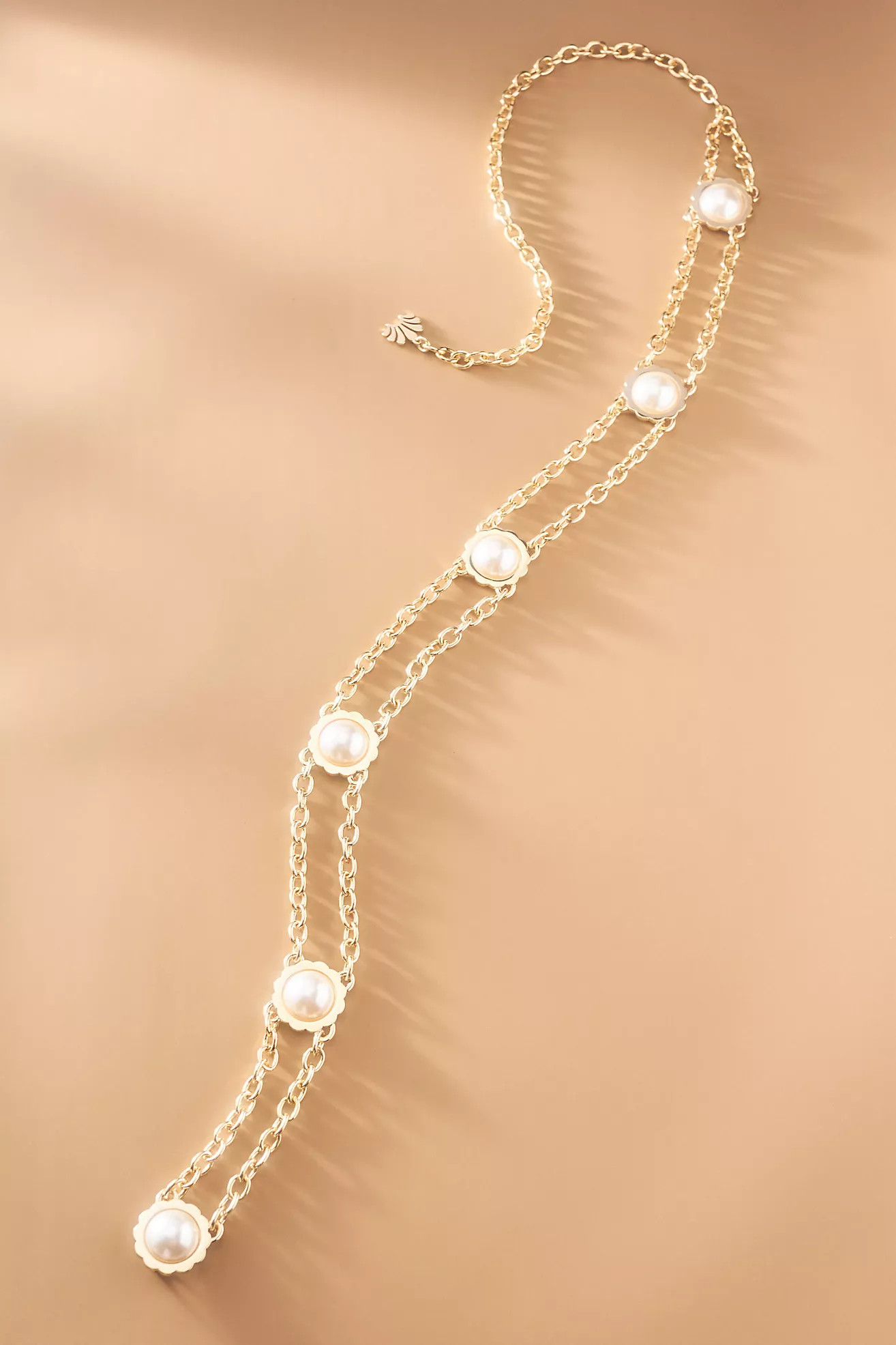 Lele Sadoughi Scalloped Coin Double Chain Belt | Anthropologie (US)