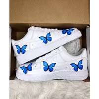 Butterfly Teal Blue 3M Heat Transfer Decal Only Stickers - Nike Air Force 1 Custom Heat Transfer Sho | Etsy (US)