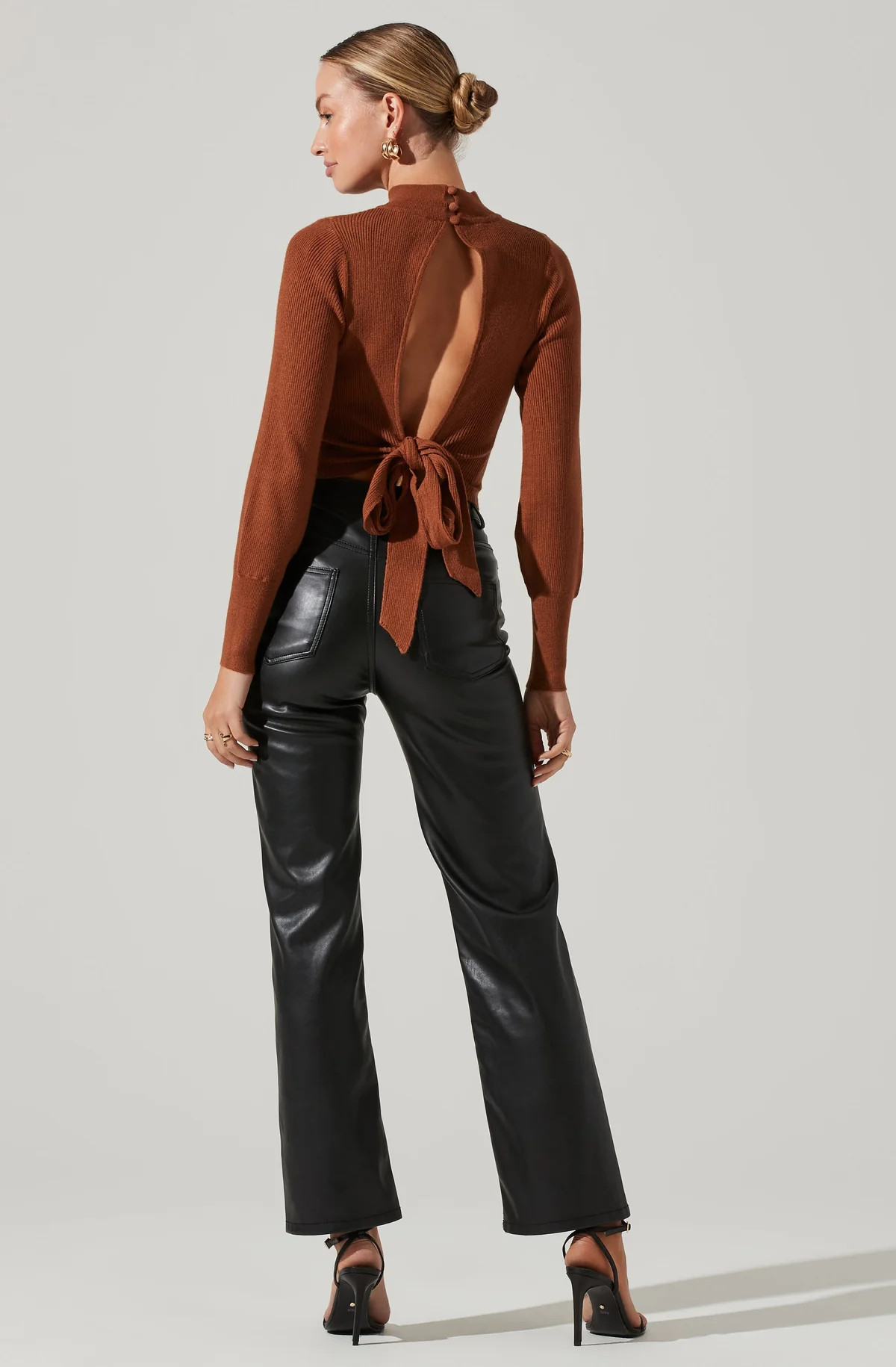 Tie Back Mock Neck Sweater | ASTR The Label (US)