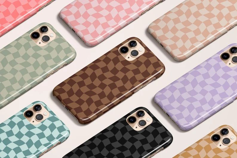 Wavy Checkered iPhone 13 12 11 Pro Max case, Groovy Checker iPhone XR case iPhone XS Max case, iP... | Etsy (US)