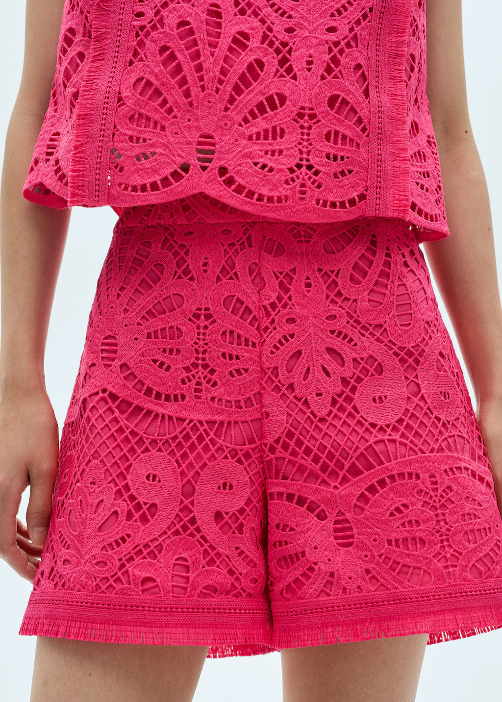 Gebreid crochet shorts - Dames | MANGO België | Mango EU