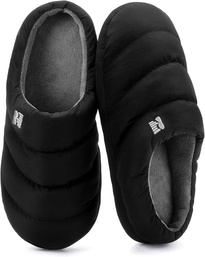 RockDove Mens Campground Puffer Slippers Memory Foam Cozy Warm Indoor House Shoes Non Slip Machin... | Amazon (US)