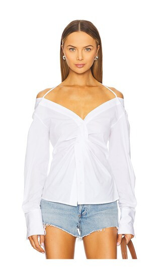 Good American Poplin Off Shoulder Top in White. - size XXXXL/4X | Revolve Clothing (Global)