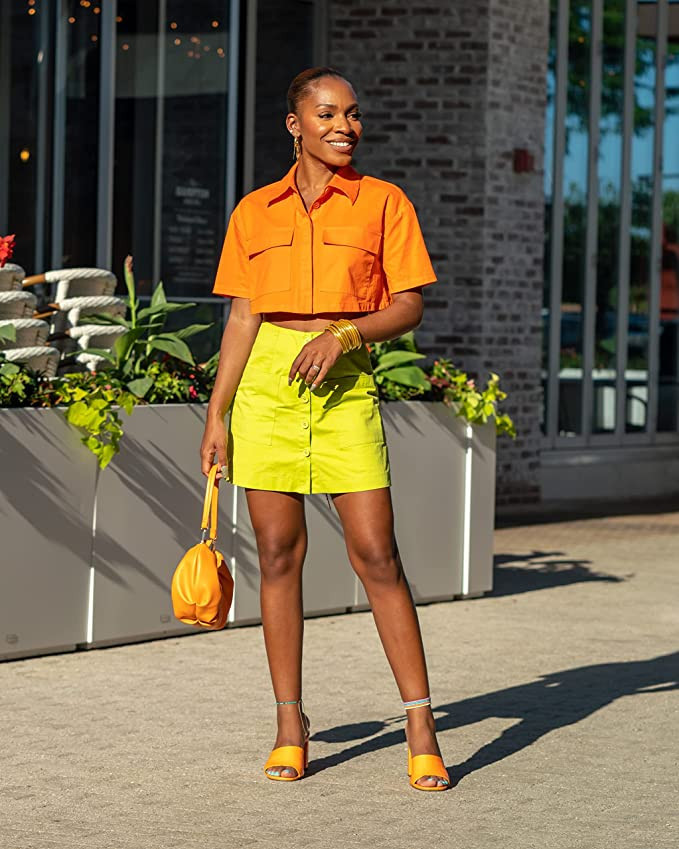 The Drop Women's Fire Orange Cropped Boxy Shirt by @victoriouslogan | Amazon (US)