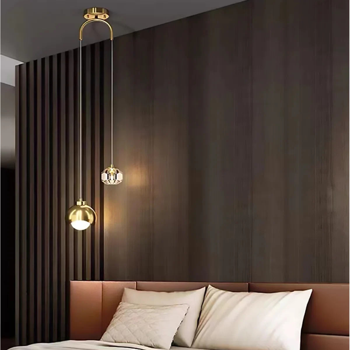 Loriel 2 - Light Sphere Chandelier Ceiling Light With Crystal  Accents Height adjustable(1 PC) | Wayfair North America