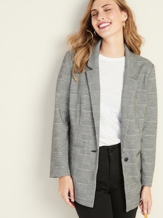Jacquard Boyfriend Blazer for Women | Old Navy (US)