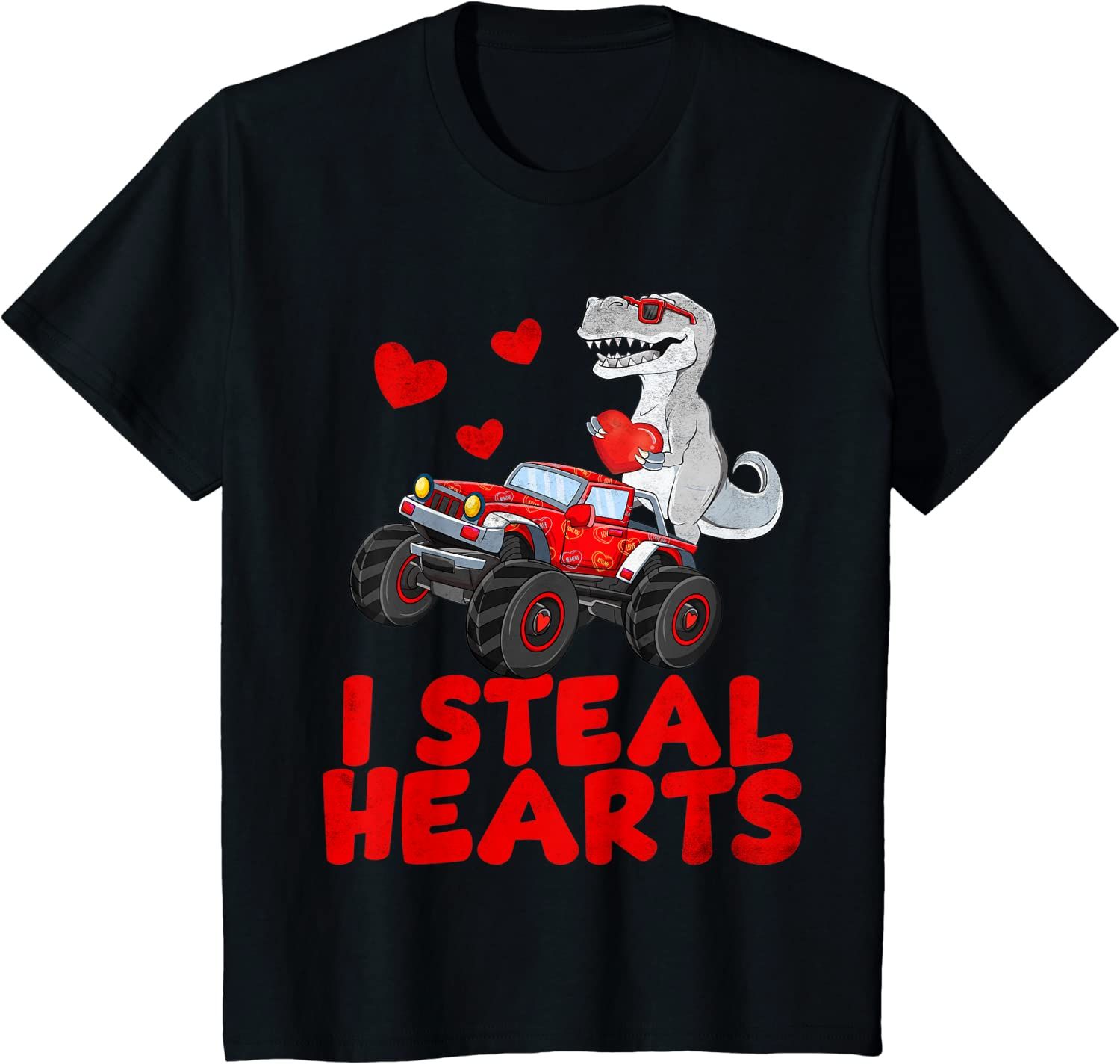 Kids I Steal Hearts Dinosaur Valentines Day For Baby Boys Toddler T-Shirt | Amazon (US)